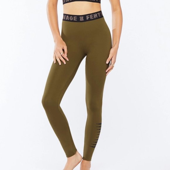 Savage X Fenty Olive Green Leggings - Picture 1 of 8